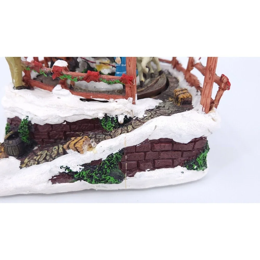 Vtg Holiday Time Cowboy Christmas Pony Ride Animated Lighted Boxed Works